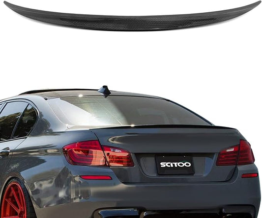 SCITOO Glossy Black Stickers Spoiler Wing Body Kit Compatible with 2011-2016 for BMW F10 5 Series Sedan Rear Trunk Spoiler Wing Splitter Chin Exterior Diffuser
