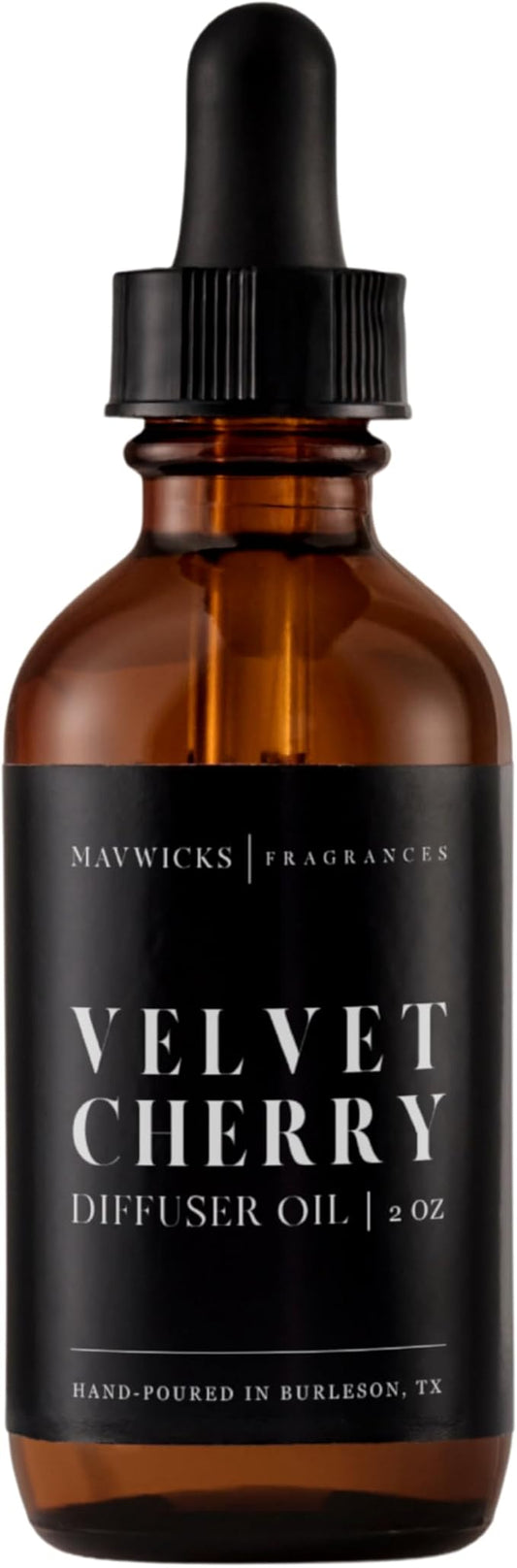 Mavwicks Diffuser Oil (Velvet Cherry) – 2oz Premium Essential Oil Blend for Aromatherapy Diffusers, Long-Lasting Luxury Home Fragrance for Living Room, Bedroom, Office, Bathroom & Hotel