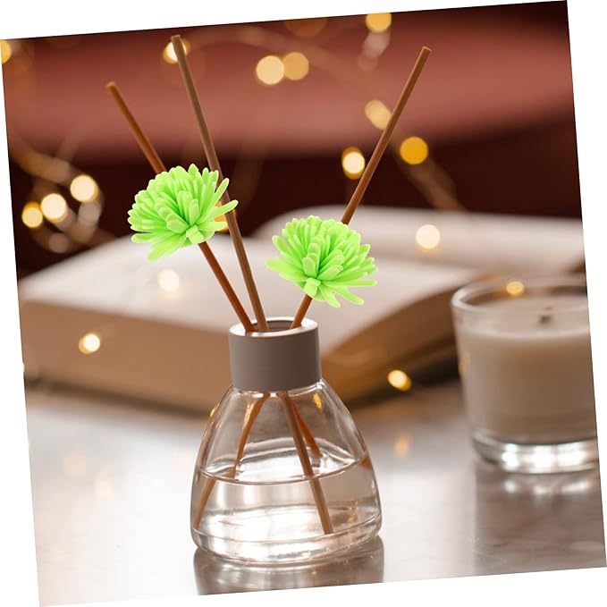 PRETYZOOM 100pcs Aromatherapy Flower Diffuser Sticks Portable Artificial Chrysanthemum Essential Oil Diffusers for Home Bathroom Bedroom Office Air Freshener Decor