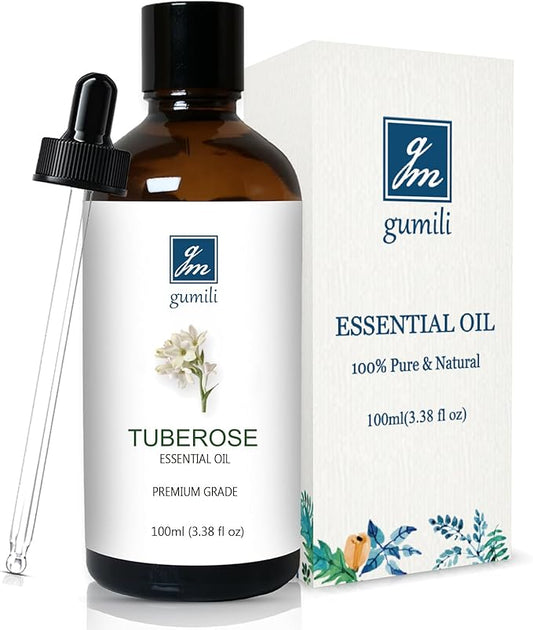 GM Gumili Tuberose Essential Oil, Home Fragrance Oil, Candle Scents Soy Wax Candle Making, Freshie Scents Oils for Soap, Dryer Balls, Diffusers, Laundry, Slime -3.38 oz /100ml