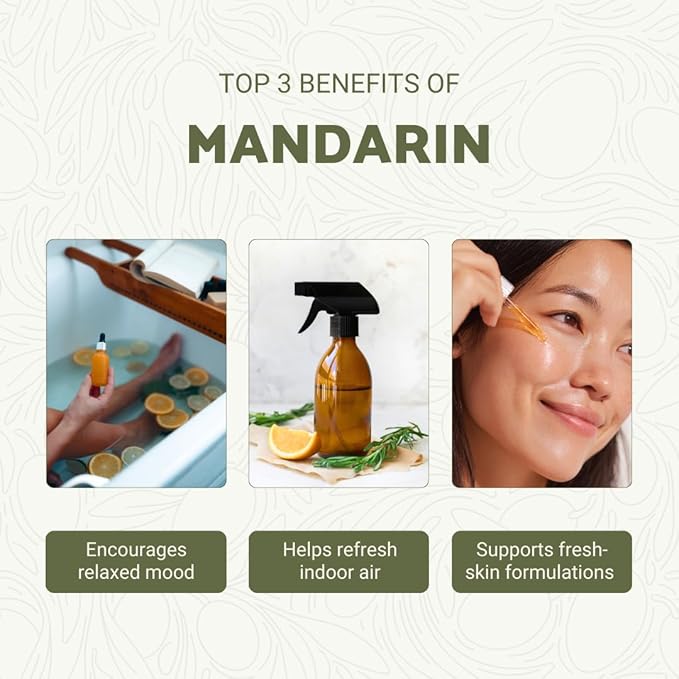 Pure Mandarin Essential Oils - Essential Oils for Diffusers Aromatherapy & Humidifiers (2LB)- Promotes Rest & Wellness | Natural Cold-Pressed