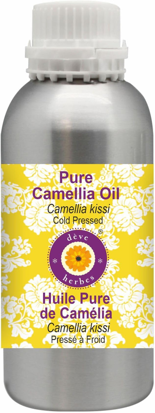 Deve Herbes Pure Camellia Oil (Camellia kissi) Cold Pressed 1250ml (42 Oz)