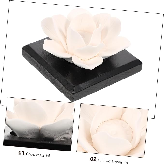 Holibanna Car Incense Diffuser Ceramic Air Perfume Decor Lotus Scent Diffuser for Vehicle and Safe Material Smooth Surface for Office Bedroom Yoga Meditation