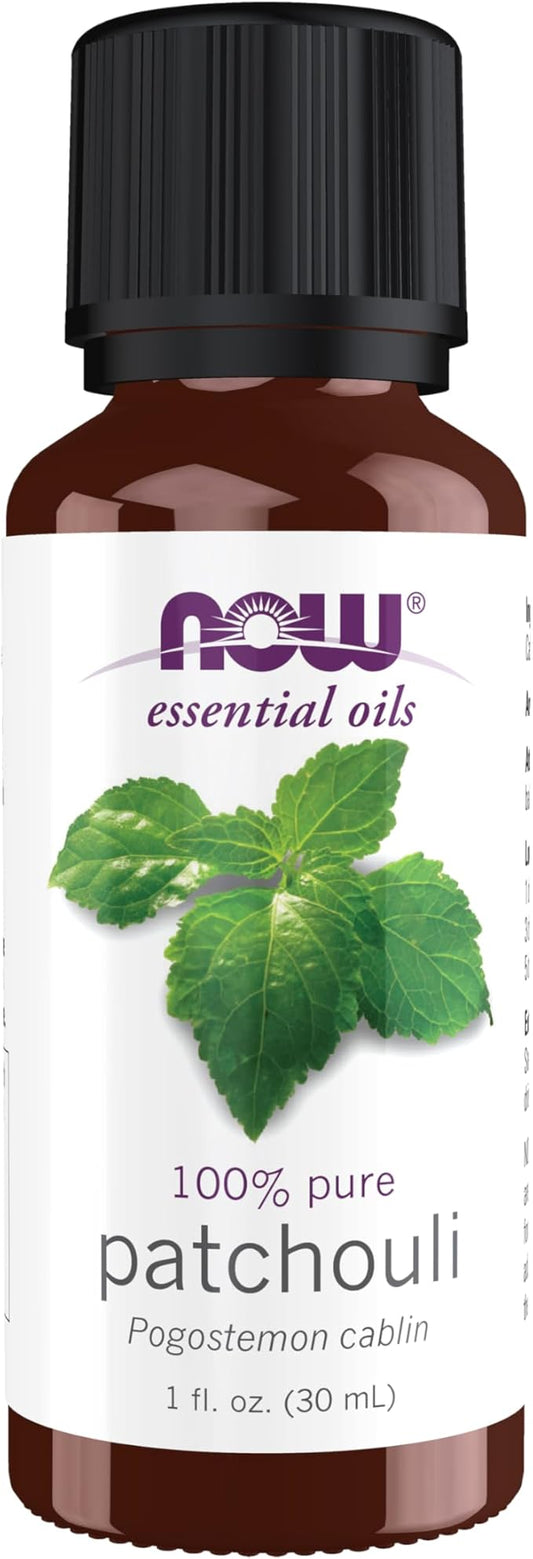 NOW Essential Oils, Patchouli Oil, Earthy Aromatherapy Scent, Steam Distilled, 100% Pure, Vegan, Child Resistant Cap, 1-Ounce