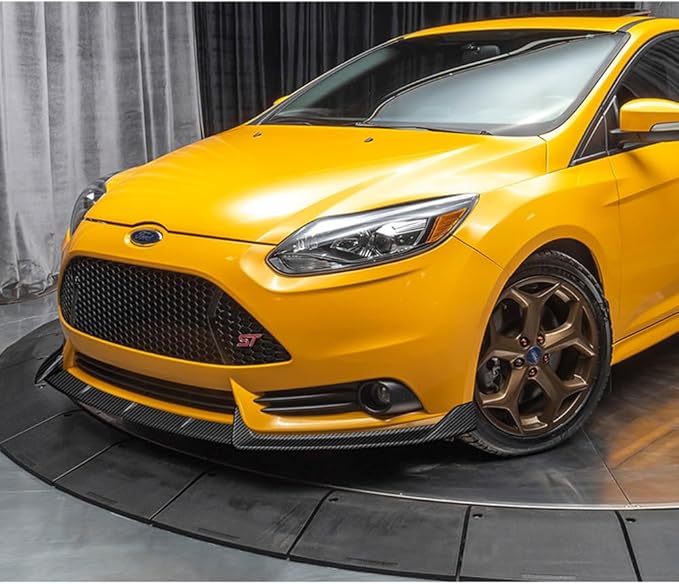 Q1-TECH, 9PCS Front Bumper Lip & Side Skirt Extensions Diffuser Compatible with 2012-2014 Ford Focus ST Hatchback Models, Front Bumper Lip Spoiler Air Chin Body Splitter ABS (Painted Carbon)