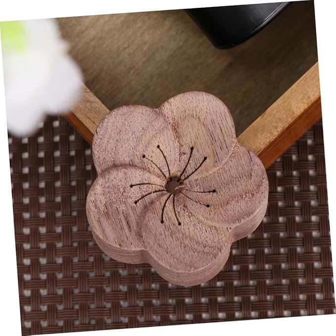 Wood Essential Oil Diffuser Aromatherapy Log for and Meditation Smokeless Natural Aroma Spreader Portable Plum Blossom Design for Home Office Bedroom