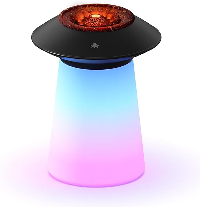 Mushroom Shape Humidifier Diffuser, 760ml Rechargeable Essential Oil Diffuser with Dual Mist Modes, Ultra Quiet Air Humidifier for Bedroom Office Home Decoration (Black)