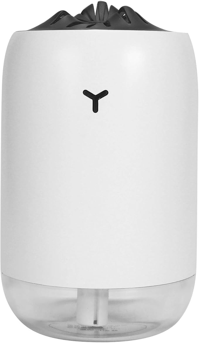 260ml USB Desktop Humidifier, Mini Air Diffuser with Night Light, Quiet Mist Humidifier for Home Office, One - Button Dual Mist Mode, Leak - Proof Design (White)