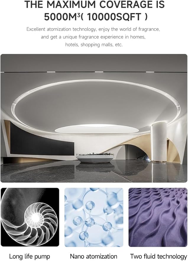 Professional 10000-20000sq.ft Big Fragrance Diffuser System for Hotel Hall, Connect to HVAC/AC System Cold Scent air Machine APP Bluetooth Hotel Air Freshener Diffuser Machine 1000ml