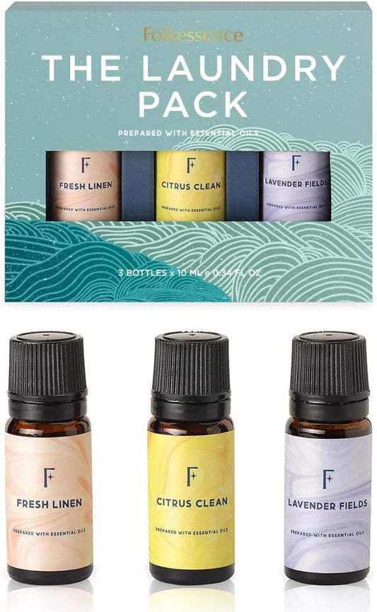 Folkulture Essential Oils for Laundry - Pack of 3 | Citrus, Fresh Linen & Lavneder Laundry Essential Oils for Dryer Balls | Laundry Ball Scent Oil or Fragrance Oil for Home, Hotel | Everyday Gift