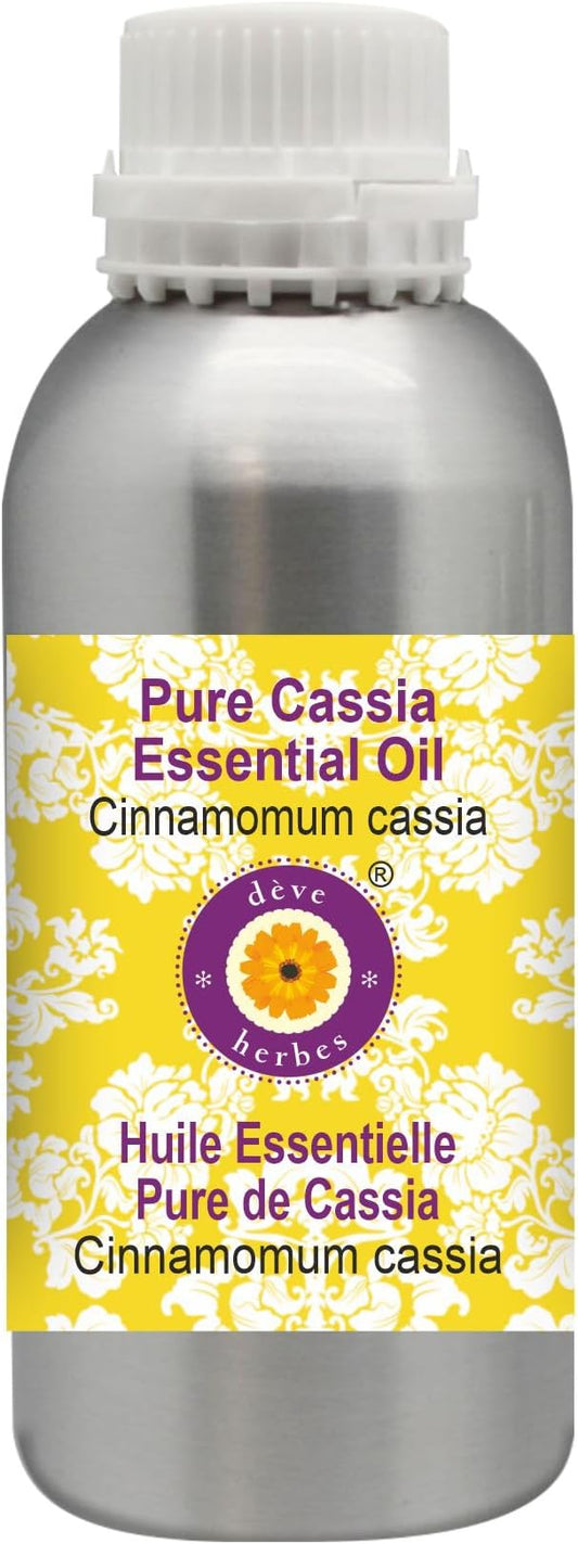 dève herbes Cassia Essential Oil (Cinnamomum Cassia) Pure | Non-Sticky | Non-Greasy | Lightweight | Men & Women | All Skin Types | Steam Distilled 300ml (10 oz)