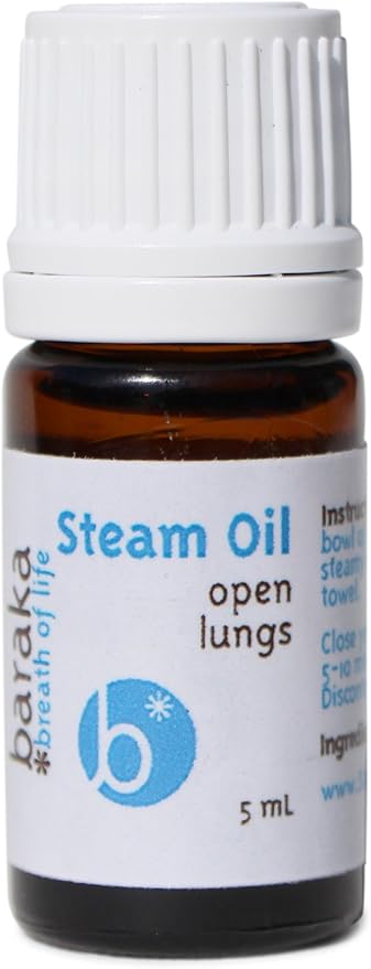 Baraka Breathe Easy Kit - Ceramic Neti Pot, 4ml Sinus Rejuvenation Oil for Sinus Relief & 5ml Steam Oil to Open Lungs, Aromatherapy & Allergy Relief, Essential Oils Blend, Light & Easy to Use - Blue