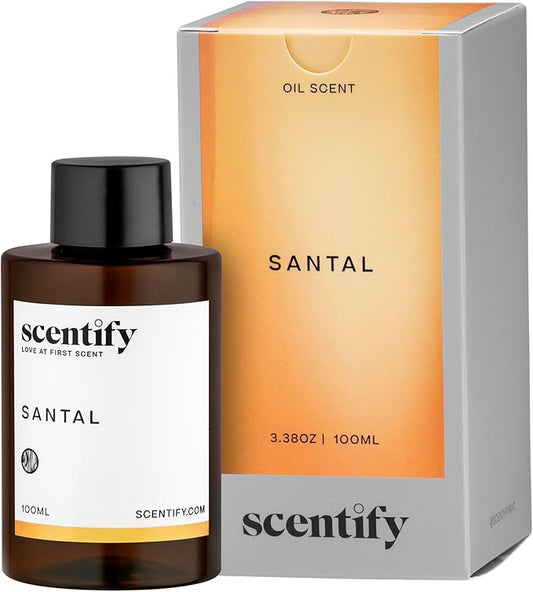 Scentify Santal Aroma Oil Refill Scent for Oil Diffusers - Iris, Amber, Sandalwood, Cedar Scents - Luxurious Relaxing Aromatherapy Diffuser Fragrance 100ml, 3.38 oz