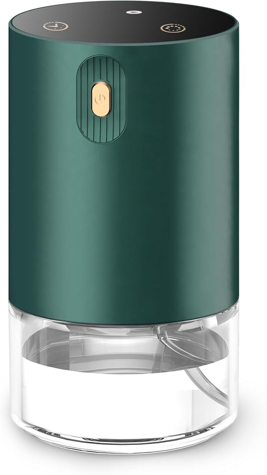 JUANANIUG Waterless Essential Oil Diffuser Portable: Rechargable Aromatherapy Diffuser for Car and Home - Auto Start/Stop Function - 4 Concentration Adjustments and Timers (Dark Green)