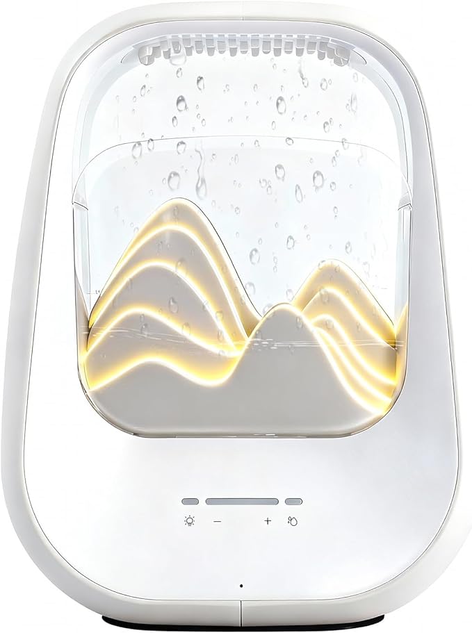 8-in-1 White Noise Sound Machine with Aroma Diffuser, Rain Sound Machine for Sleeping, Stress Relief, Waterfall Sound Machine Night Light Timer for Bedroom Office Home Decor, Cream