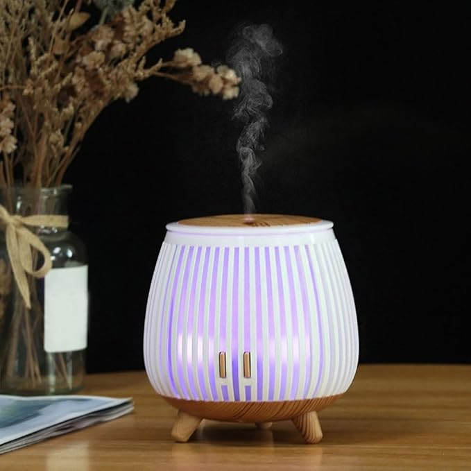 Humidifier and Essential Oil Diffuser with LED Mood Lighting, Low Noise, Auto Shut-Off, Compact USB Powered Aroma Air Freshener(White)