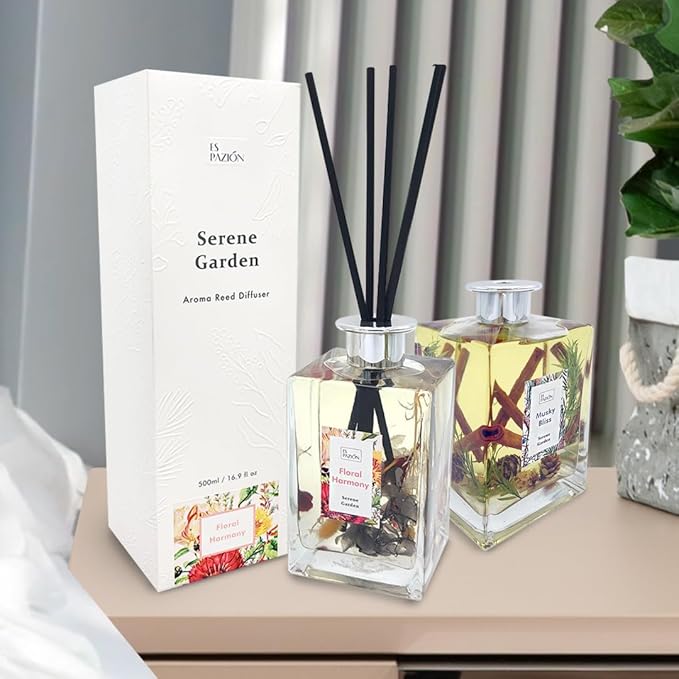 Reed Diffuser Passive Diffuser Home Gift Idea Room Fragrance 16.9OZ/500ML (Musky Bliss)