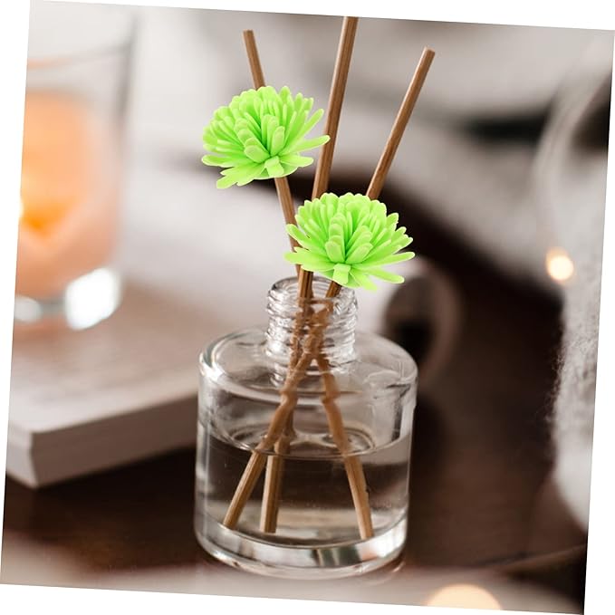PRETYZOOM 100pcs Aromatherapy Flower Diffuser Sticks Portable Artificial Chrysanthemum Essential Oil Diffusers for Home Bathroom Bedroom Office Air Freshener Decor