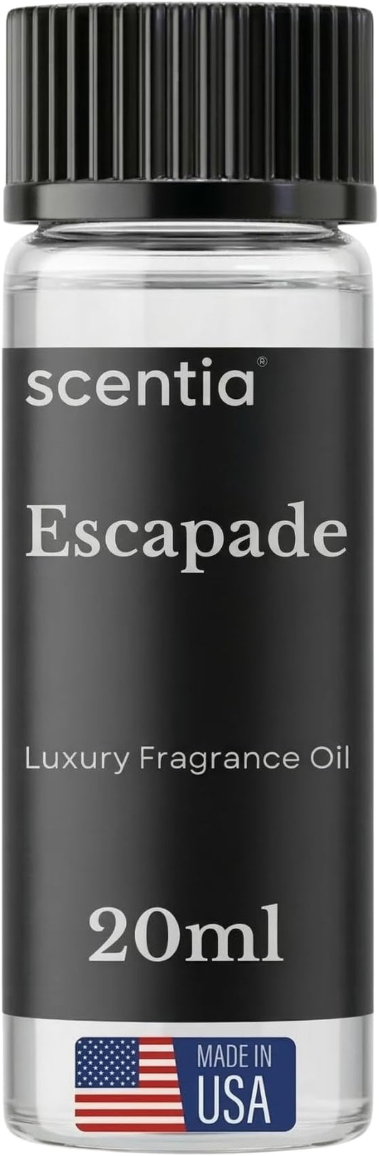Scentia Escapade Aromatherapy Oil for Diffuser – Hotel Scent Inspired by 5-Star Resort – 20 mL – Jasmine, Bergamot & Marine Natural Fragrance Oil for Waterless & Cold Air Diffusers, Made in USA