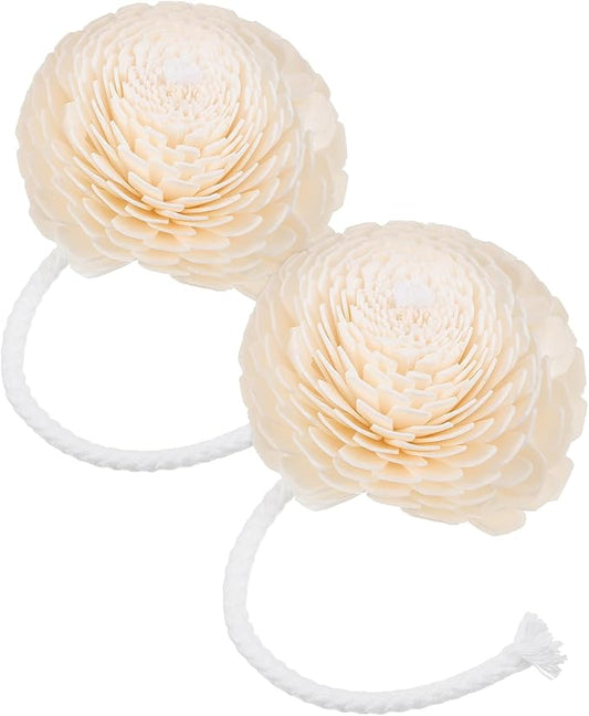 2pcs Flower Aromatherapy Diffuser Replacements with Cotton Rope, Reed Diffuser Flower Heads for Essential Oil Bottle Aromatherapy Decor at Home and Wedding