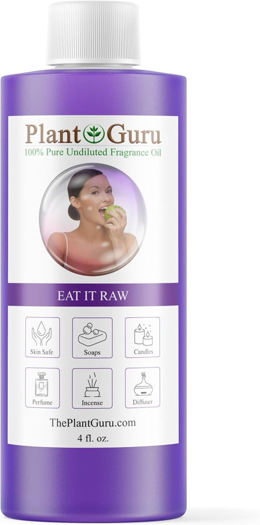 Eat It Raw Fragrance Oil 4 fl. oz. Scented Oil for DIY Soap Making, Candles, Bath Bombs, Body Butters. Used in Aromatherapy Diffusers, Burners and Warmers. Great Addition to Lotions and Creams.