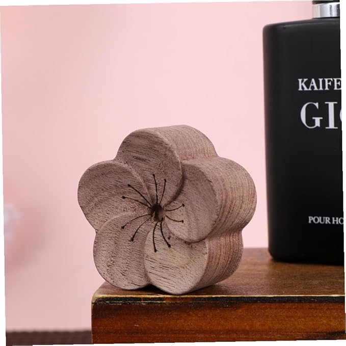 Aromatherapy Wood Diffuser Essential Oil Diffused Walnut Wood Aroma Diffuser for Home Office Bedroom Sleep Plum Blossom Design