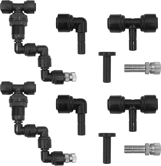 2 Pack Reptile Mister Nozzles, 1/4'' Reptile Misting Nozzles, Adjustable Reptile Fogger Fine Mist Nozzles for Full Water Coverage, Replacement Micro Spray Nozzles for Reptile Terrarium Tank