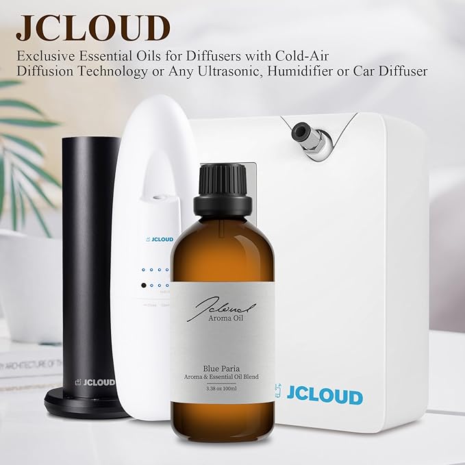 JCLOUD Blue Paria Essential Oil for Scent Air Machine | Hotel Scent - Pure Aromatherapy Diffuser Oil with Lavender and Patchouli, Home Luxury & Hotel Scents for Essential Oil Diffusers - 100mL