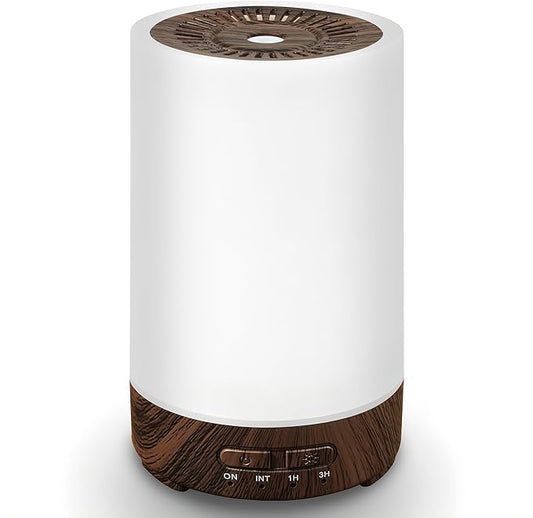 Essential Oil Diffuser, 150ML Small Portable Aromatherapy Diffuser, Home Fragrance Aroma Diffuser with 7-Color LED Light, Ultrasonic Cool Mist Humidifier/Air Revitalizer for Office, Bedroom,Yoga