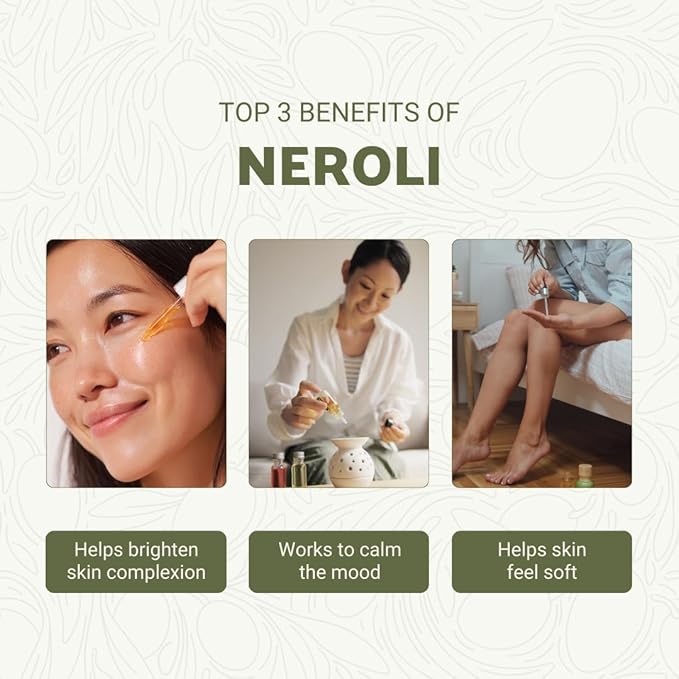 Neroli Essential Oil - Direct from Egyptian Nile Delta Farms - Steam Distilled - Aceite Azahar for Aromatherapy, Massage, Diffuser, DIY Candle and Soap Making - 2lbs
