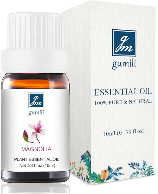 GM Gumili Magnolia Essential Oil - Pure Natural Fragrance for Aromatherapy, Perfume Making, Candles, Soap, Room Spray, Diffuser Blends - Organic, 10mL Undiluted