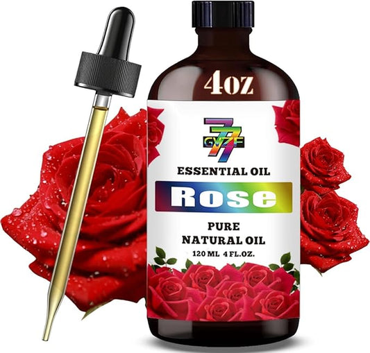 Rose Essential Oil - GV77ZF Rose Oils for Diffusers, Humidifiers, DIY Candles, Soap, Cleaning, Home, Office, Yoga, Massage, Gifts - 4 fl oz (120 ml)