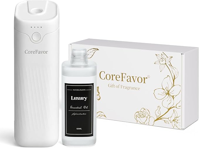 Waterless Essential Oil Diffuser with 120ml Oil, Portable Battery-Operated Cold Air Aroma Scent Machine, 4 Adjustable Intensity Levels