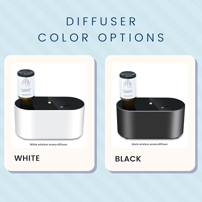 CE CRAFT Waterless Travel Diffuser Gift Set - Rechargeable Diffuser for Aromatherapy - Includes 3 Fragrance Oils - Fragrance Dispenser for Office and Home - Christmas, Black