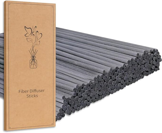 130Pcs Reed Diffuser Sticks -10Inch Grey Essential Oil Aromatherapy Diffuser Sticks, Wood Rattan Diffuser Sticks,Aromatherapy Scent Refills (Grey 10"/25cm)