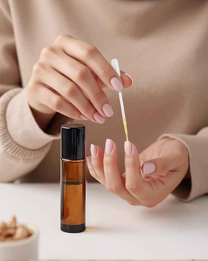 Worldgsb 12 Pack Essential Oil Roller Bottles, 10ml Refillable Amber Glass Roller Bottles with Stainless Steel Roller Balls and Caps for Travel, Perfume and Lip Gloss