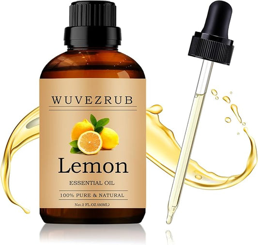 Lemon Essential Oil 60ML - 100% Pure and Natural Oils for Aromatherapy Diffuser - 2 Fl Oz/Lemon