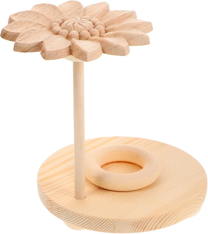 Wood Lotus Aromatherapy Diffuser and Essential Oil Holder 2-in-1 Wooden Display Stand for Home and Office Natural Essential Oil Storage Organizer