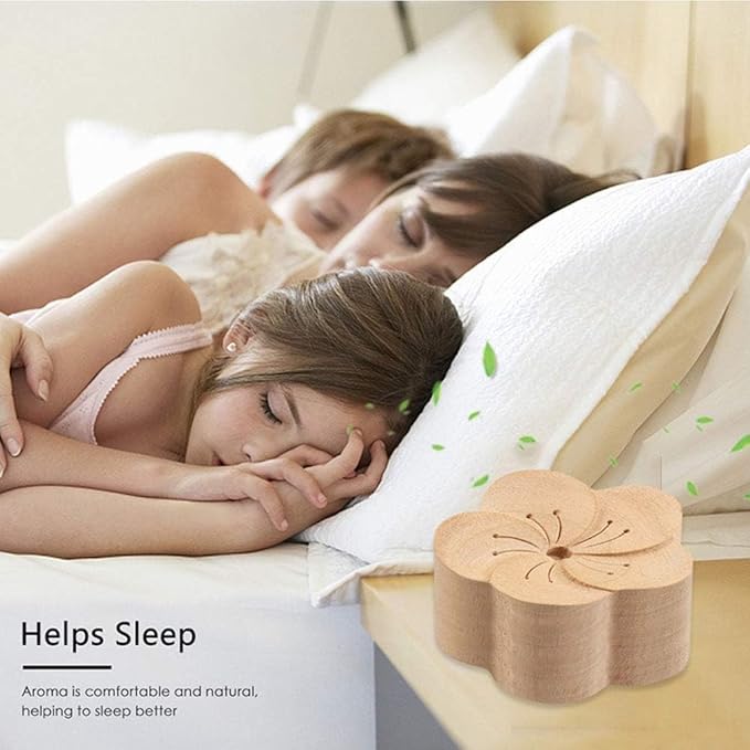 Woodiness Essential Oil Diffuser Fragrance Diffused Sleep Aid Aromatherapy, Flower Shaped Essential Oil Diffuser, Diffuser for Stress Relief (Beech), Brown