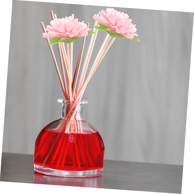 DECHOUS 5pcs Natural Rattan Aroma Diffuser Sticks with Flower Top for Essential Oil Diffusion Fragrance and Home Decor Suitable for Vases and Aromatherapy Bottles