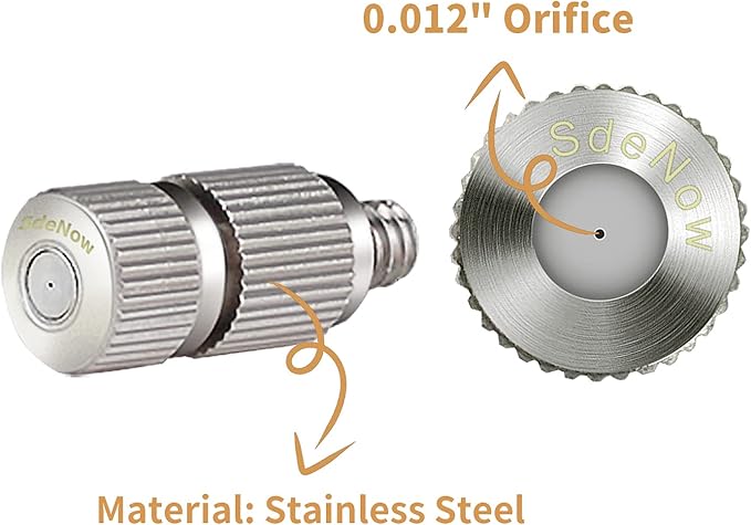 High Pressure Outdoor Anti-drip Fogging Spray Head Outdoor Cooling Misting System Nozzle, UNC 10/24 Stainless Steel Misting Nozzles 0.012" Orifice (0.3mm), Silver Tone,15 Pcs