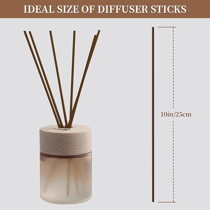 90Pcs Reed Diffuser Sticks-10Inch/4mm Brown Rattan Wood Sticks Reed Sticks Essential Oil Aroma Diffuser Reeds Aroma Fragrance Refills (4mm X 25cm (90pcs))