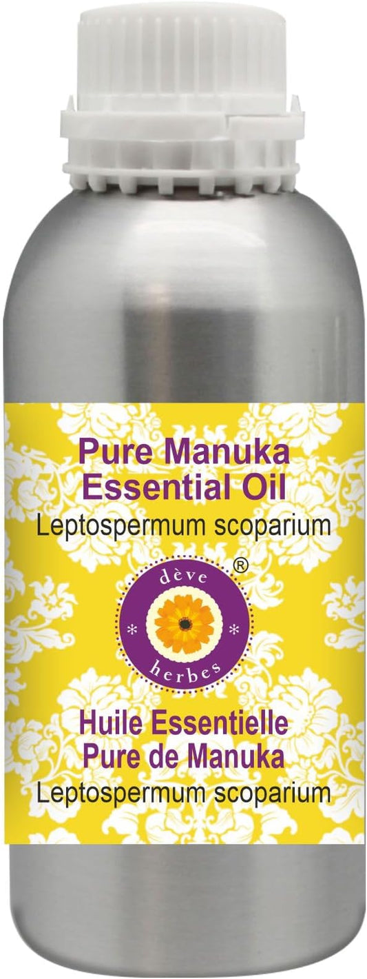 Deve Herbes Pure Manuka Essential Oil (Leptospermum scoparium) Steam Distilled 630ml (21 oz)