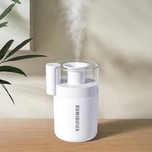 Portable Mini Humidifier, 180ml USB Cool Mist Small Humidifiers for Bedroom, Personal Desktop Humidification for Car Office Travel & Indoor Plants(White)