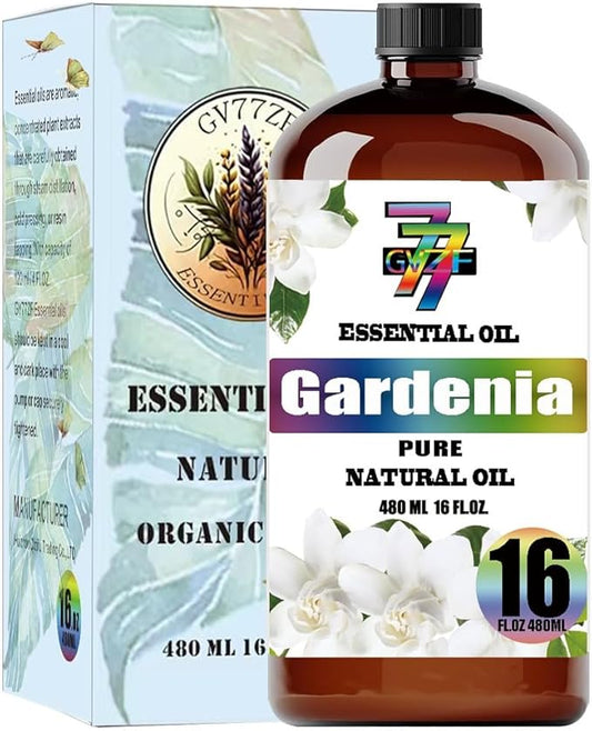 Gardenia Essential Oil - GV77ZF Gardenia Oils for Diffusers, Humidifiers, DIY Candles, Soap, Cleaning, Home, Office, Yoga, Massage, Gifts - 16 fl oz (480 ml)