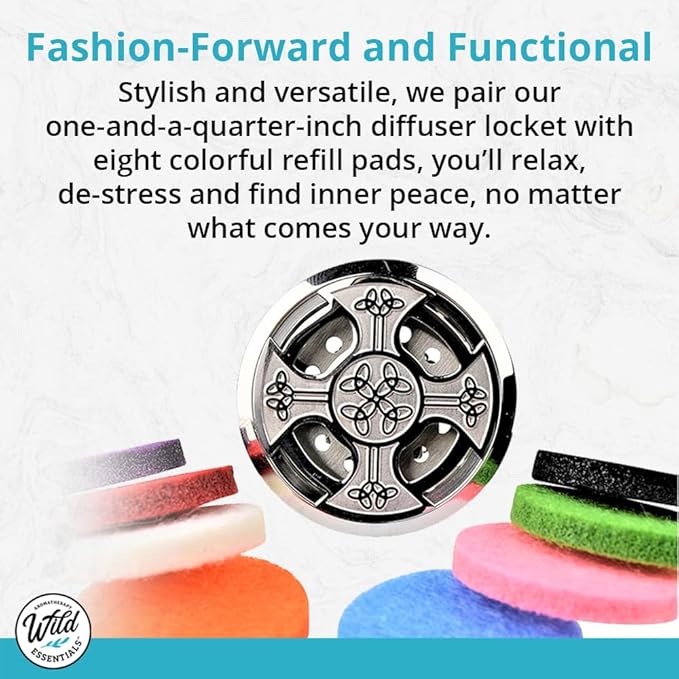 Wild Essentials Flamingo Essential Oil Car Vent Diffuser Kit with Lavender, Lemongrass, Peppermint, Orange Oils, Stainless Steel Locket Pendant, 8 Refill Pads, Customizable Color Changing Air Fresh