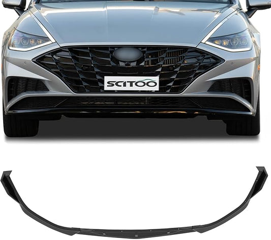 SCITOO Front Lip Spoiler Fits for 2020-2021 for Hyundai Sonata Glossy Black Front Bumper Lip