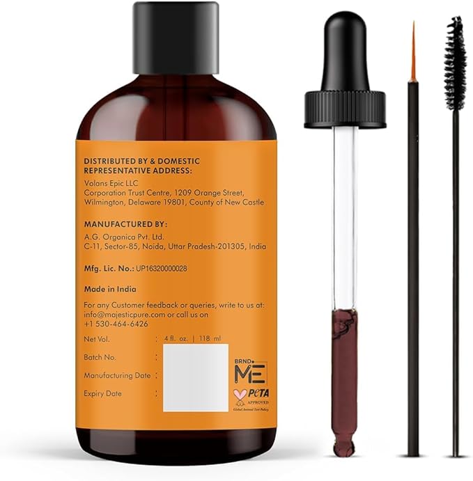 Majestic Pure Pumpkin Seed Oil - 100% Pure & Natural - Premium Grade, Cold Pressed, Hexane Free - Hair, Eyelashes, Eyebrows, Nails - Moisturizing & Nourishing - 4 Fl Oz