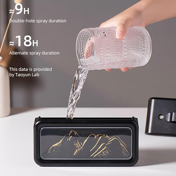 600ML Dual Mist Spray Snow Mountain Essential Oil Diffuser with 3 Modes Night Light USB Desktop Humidifier for Bedroom Home Office