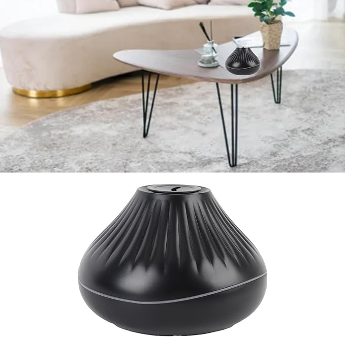 Home Diffuser Humidifier, Multifunction Essential Oil Diffuser with 7 Color LED Light Auto Shut Off Desktop Diffuser Humidifier Dual Mist Modes for Home Bedroom (Black)